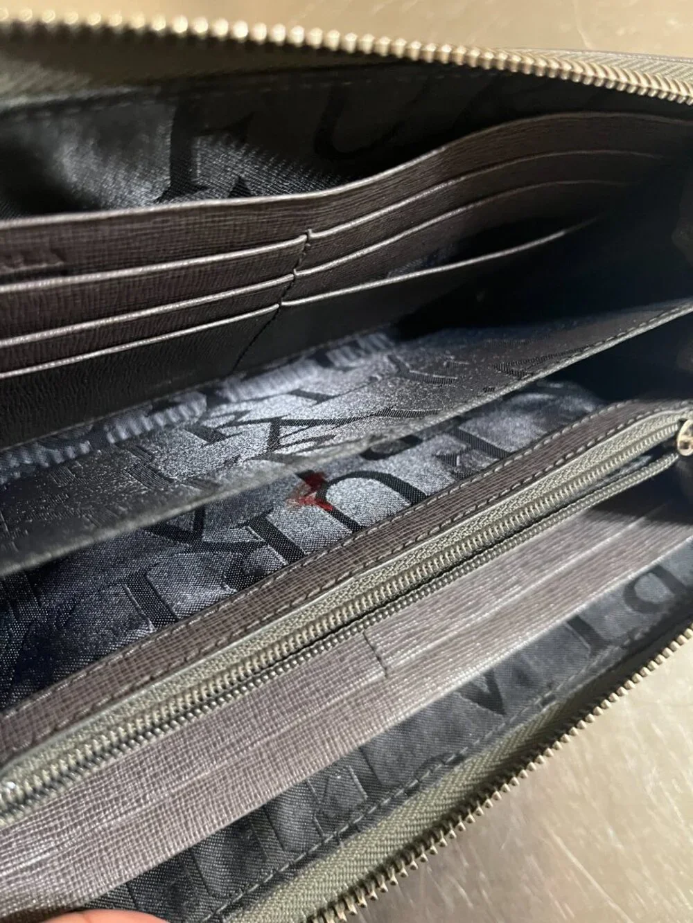 FURLA Dark Gray Wallet Pouch Clutch